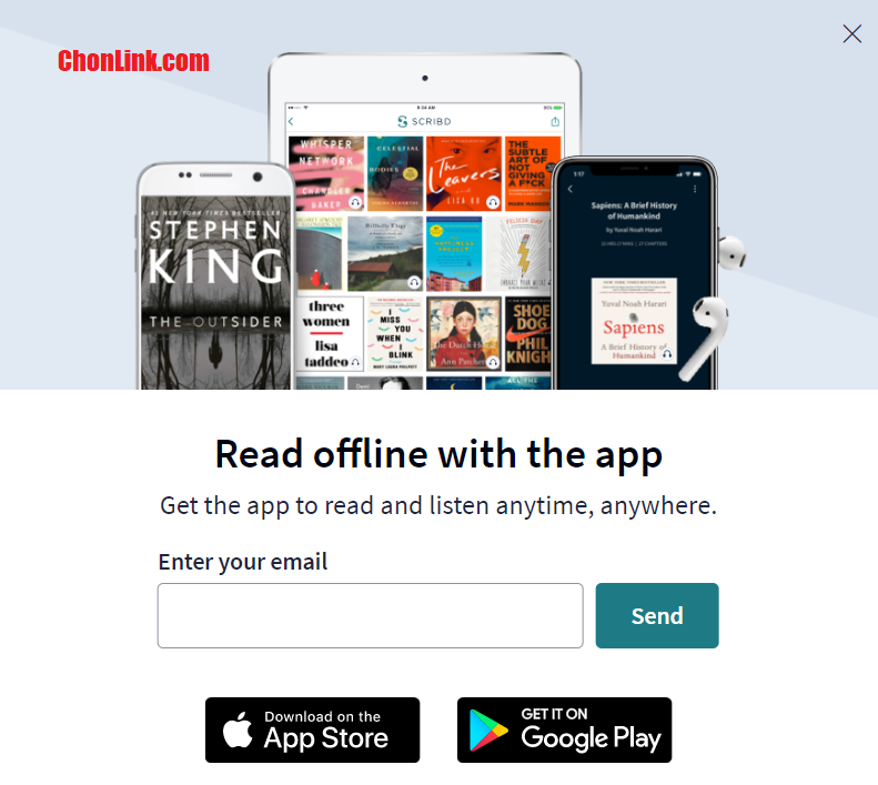 Chế độ đọc offline trên Scribd premium